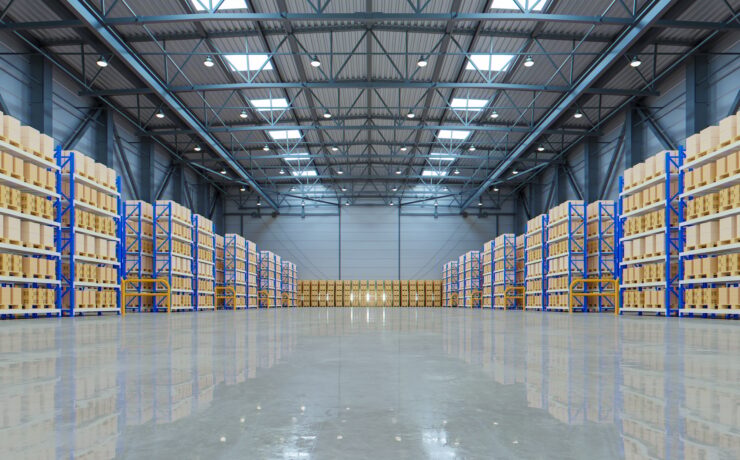 Empty warehouse in logistic center,Warehouse for storage and distribution centers.