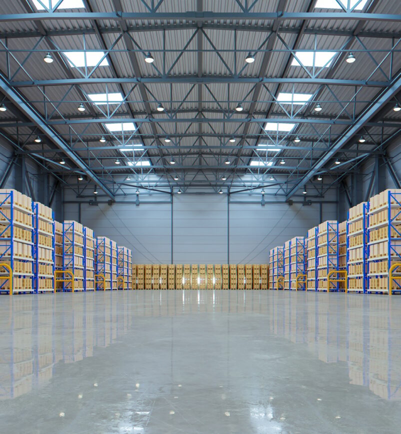 Empty warehouse in logistic center,Warehouse for storage and distribution centers.