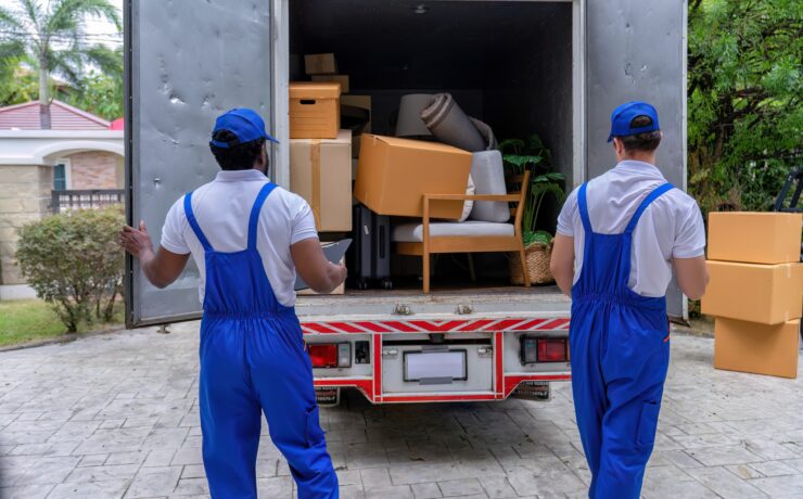 Professional goods move service use truck carry personal belongings