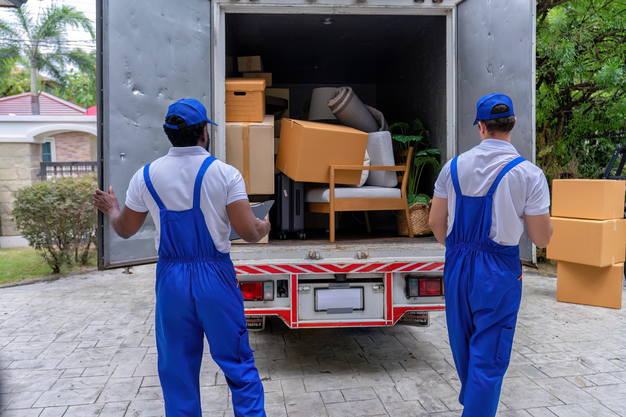 Professional goods move service use truck carry personal belongings